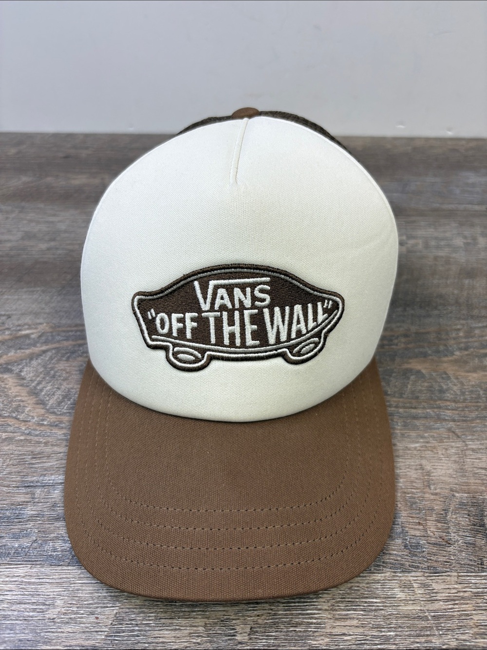 Vans Off The Wall Brown & Cream Trucker Snapback Hat One Size